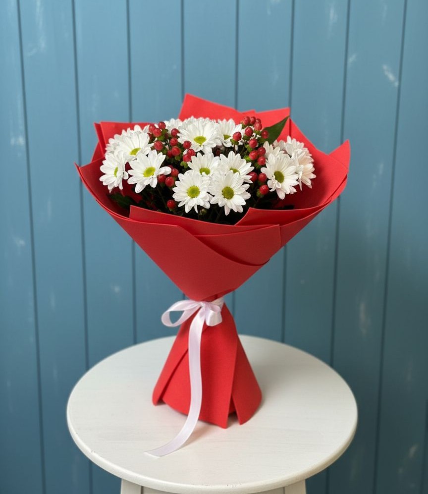 Букет цветов из: Хризантемы в Васильково