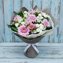 Букет цветов из:  Герберы, Альстромерии и Хризантемы в Васильково