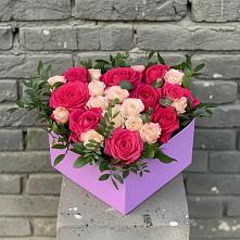 Цветочная композиция из Розы в коробке в Васильково