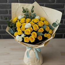 Букет цветов из:  Розы #REPLACE_PRED# Васильково