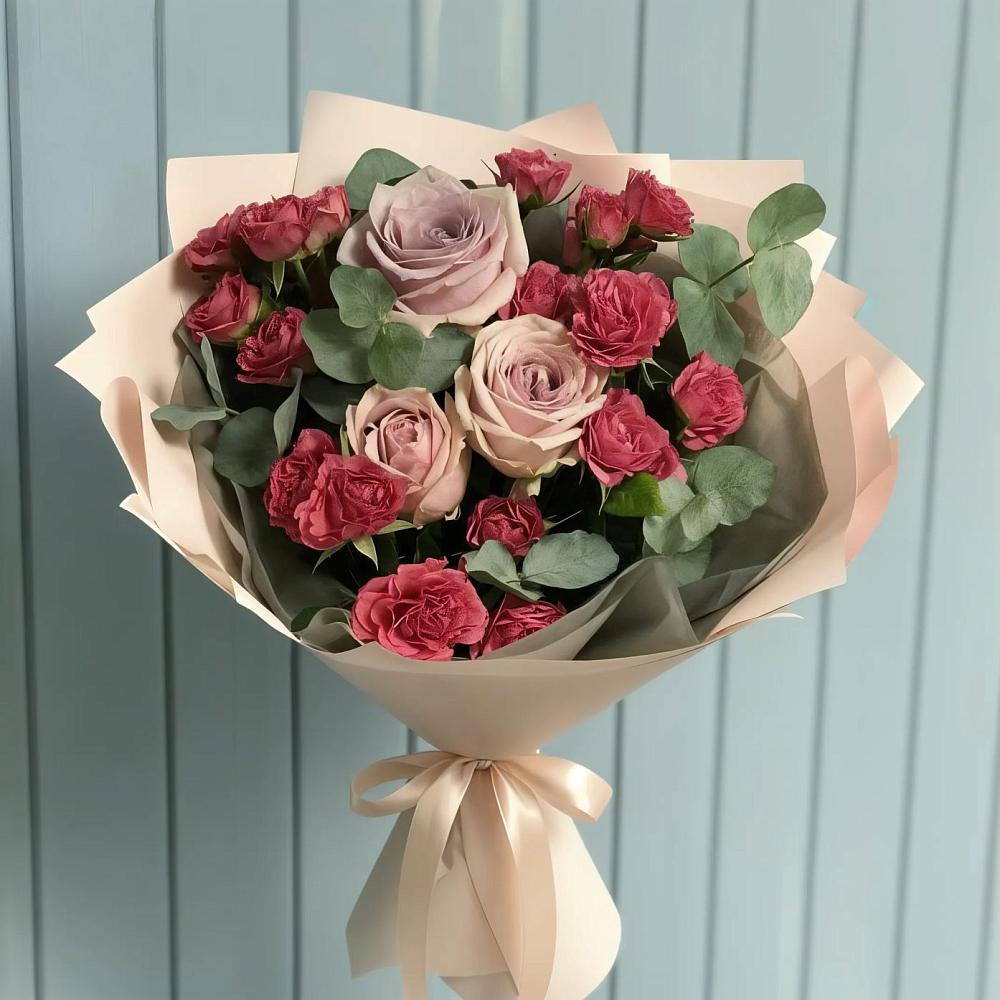 Букет цветов из: Гвоздики и Розы в Васильково