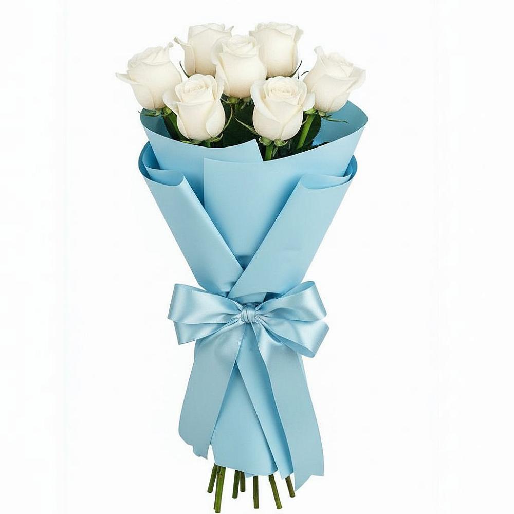 Букет 7 белых роз Проуд в Васильково