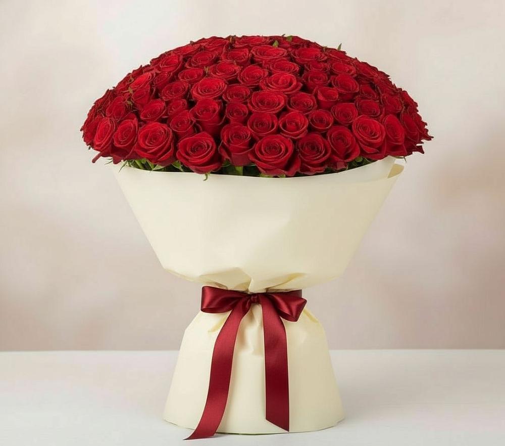 Букет 101 Красная роза Милано в Васильково
