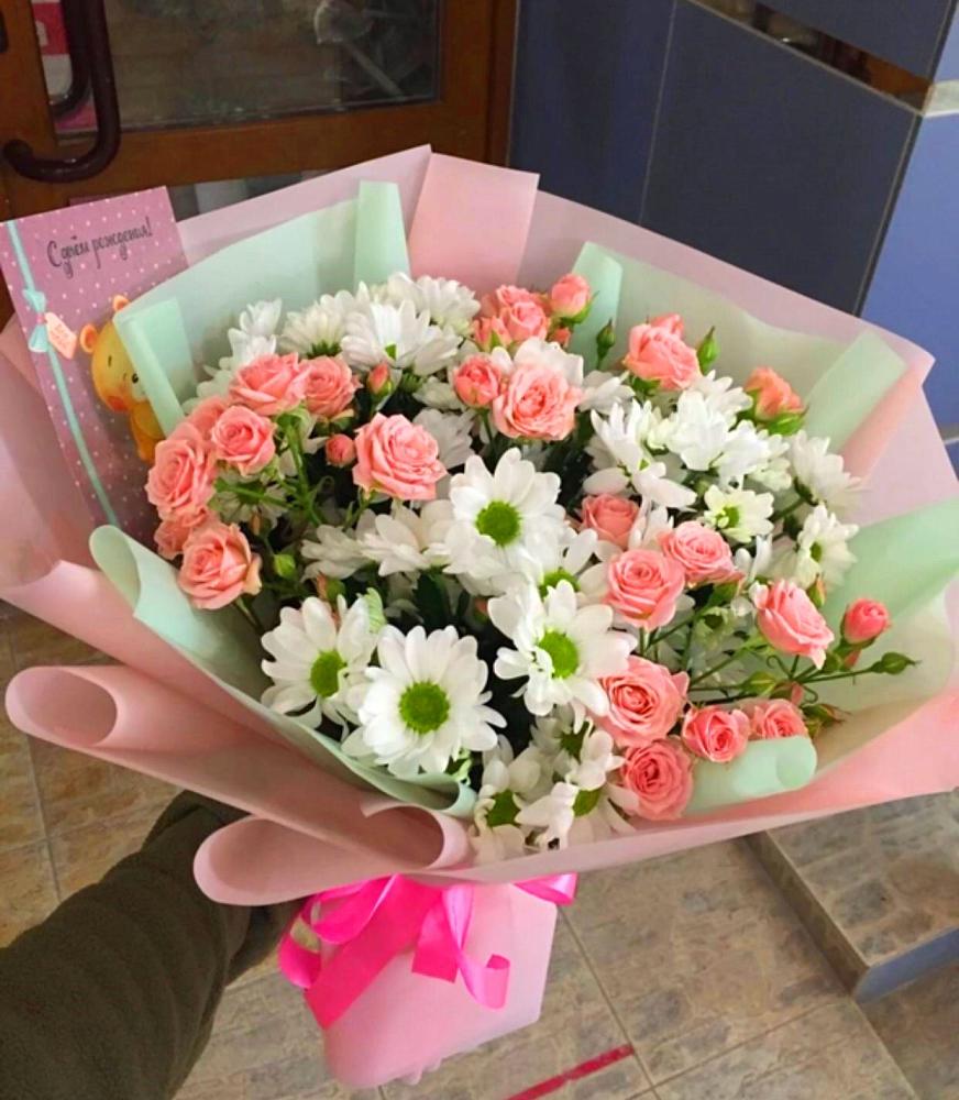 Букет цветов из: Розы и Хризантемы в Васильково