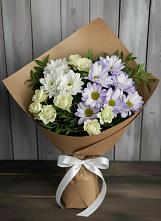 Букет цветов из:  Хризантемы и Розы в Васильково