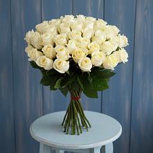 Букет 51 Белая роза Эдлесс Лав в Васильково