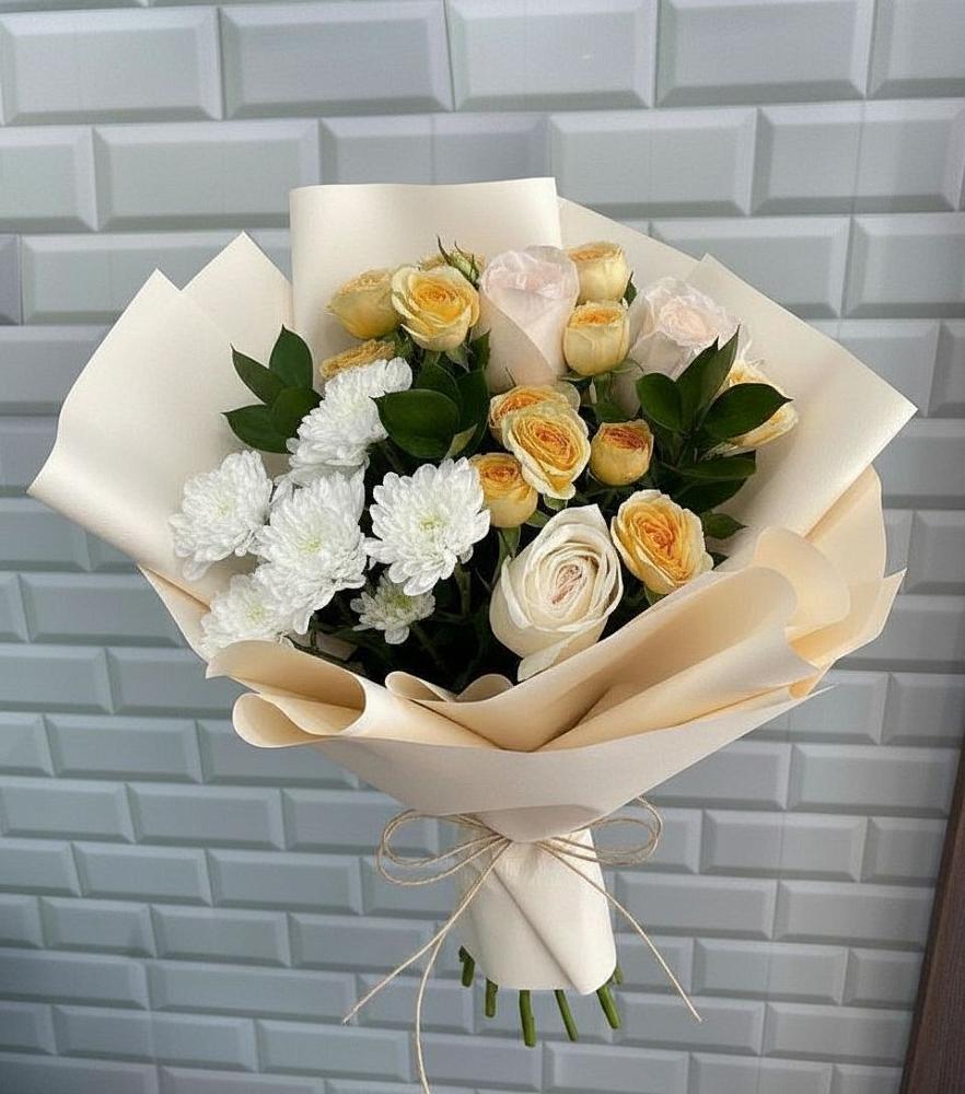 Букет цветов из: Розы и Хризантемы в Васильково