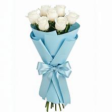 Букет 7 белых роз Проуд в Васильково