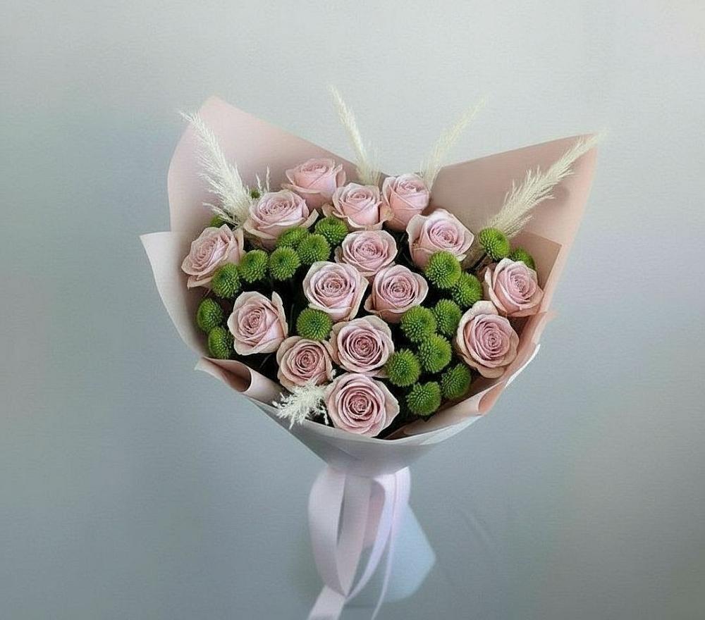 Букет цветов из: Розы и Хризантемы в Васильково