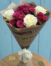 Букет цветов из:  Розы #REPLACE_PRED# Васильково
