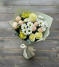 Букет цветов из:  Альстромерии, Розы и Хризантемы в Васильково