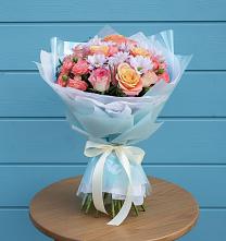 Букет цветов из:  Хризантемы и Розы в Васильково