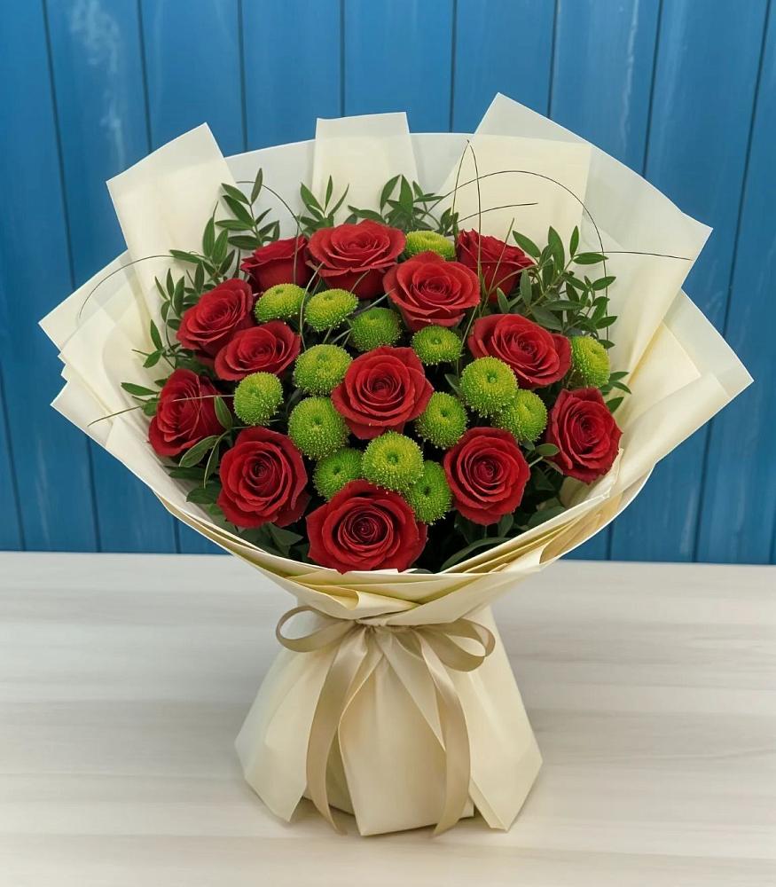 Букет цветов из: Розы и Хризантемы в Васильково