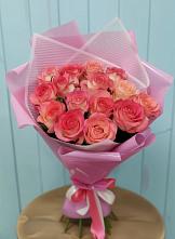Букет 15 Розовых роз Равель в Васильково